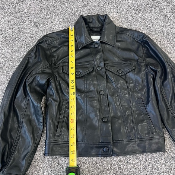 Abercrombie & Fitch Black Vegan Leather Buttery Soft Snap Button Jacket Women XS - Picture 4 of 10